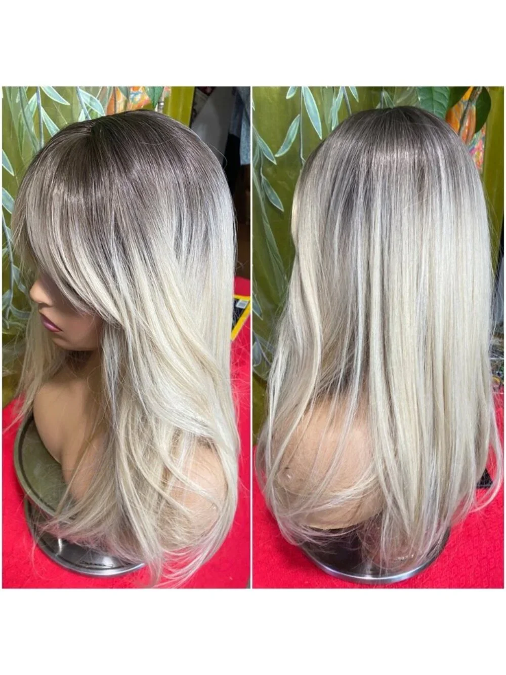 platinum blonde wig with roots
